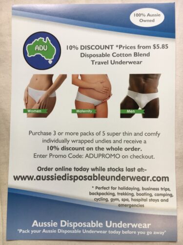 Aussie Disposable Underwear Aussie Disposable Underwear